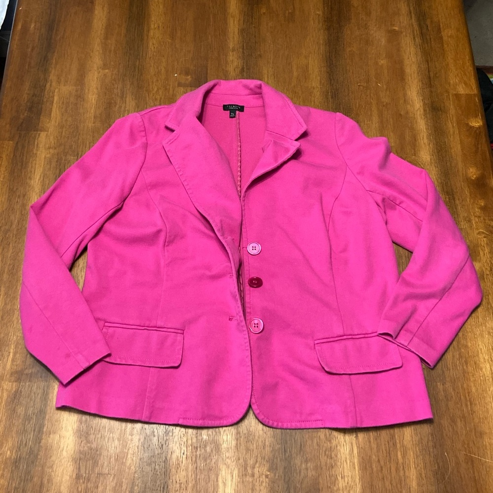 Talbots Pink Knit Blazer, 1X Petite